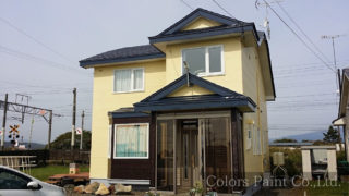 【塗装事例001】苫小牧市A邸「真っ黒ではないダークな色で安定感のあるカラーリング。」
