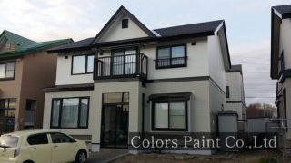 【塗装事例014】苫小牧市S邸「同系色グレーのツートンカラーでシャープ感UP。」