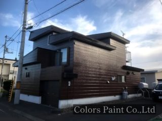 【塗装事例035】苫小牧市アパートV「ブラックでよりおしゃれに。グレー✕ブラック」