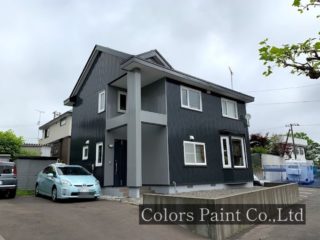 【塗装事例053】苫小牧市S邸「黒とグレーでシャープでかっこいい２トーン塗り替え。」