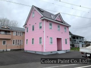 【塗装事例062】苫小牧市T邸「ピンクと白の絶妙なバランスで可愛い雰囲気を演出。」