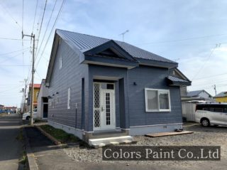 【塗装事例070】苫小牧市K邸「単色グレーでクール＆スタイリッシュを演出。」